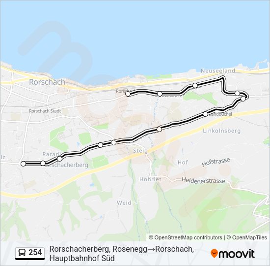 254 Bus Line Map
