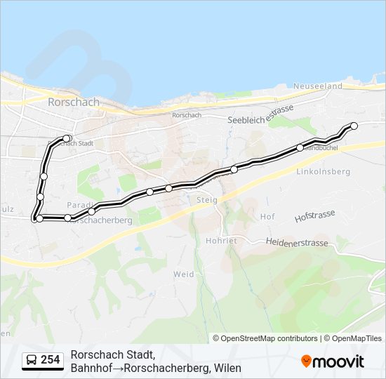 254 Bus Line Map