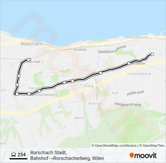 254 Bus Line Map