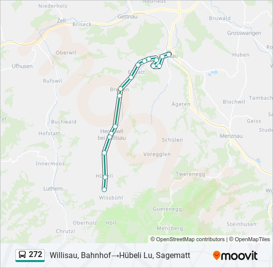 Plan de la ligne 272 de bus