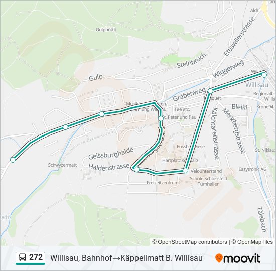 Plan de la ligne 272 de bus