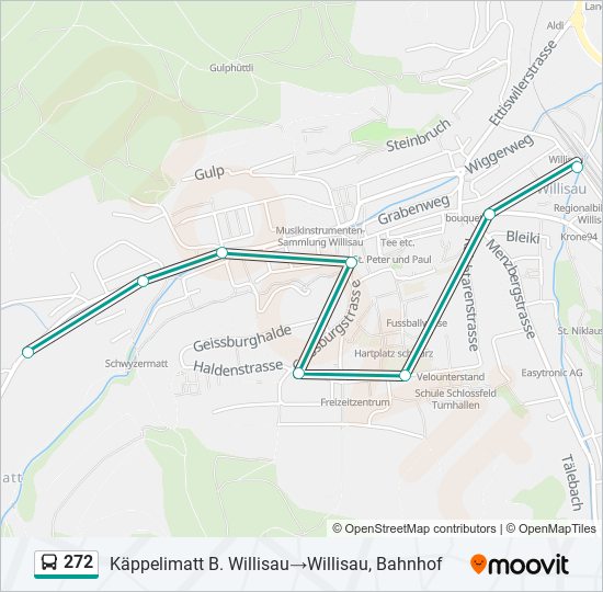 Buslinie 272 Karte