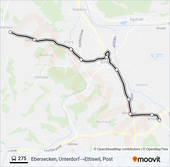 275 Bus Line Map