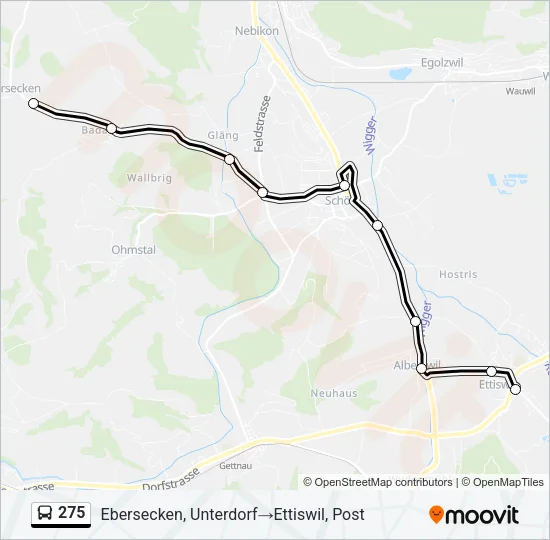 275 Bus Line Map