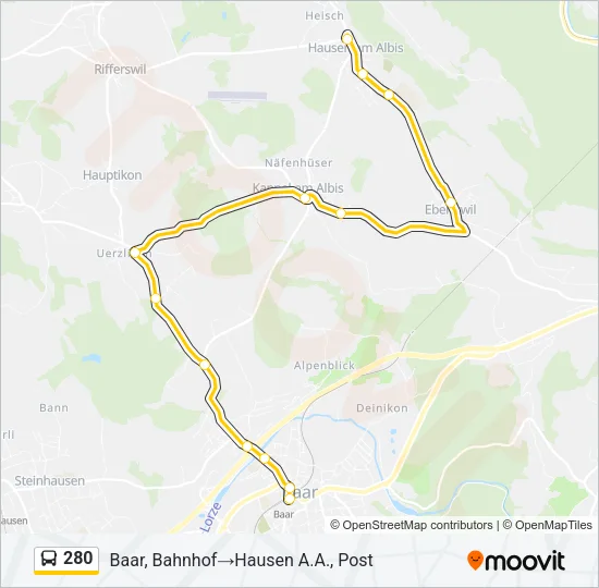 280 Bus Line Map