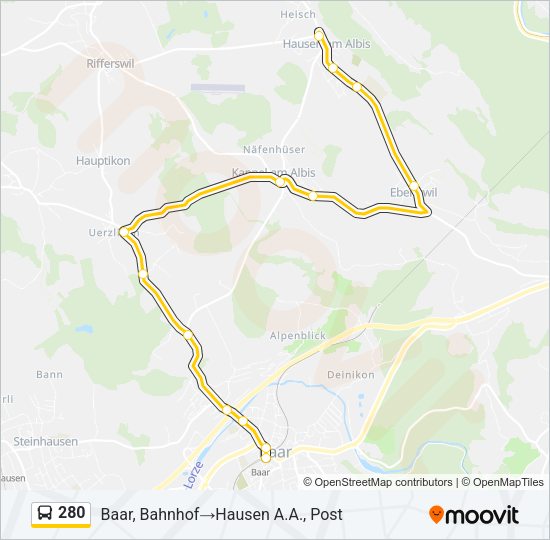 280 Bus Line Map