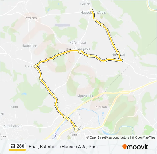 280 Bus Line Map