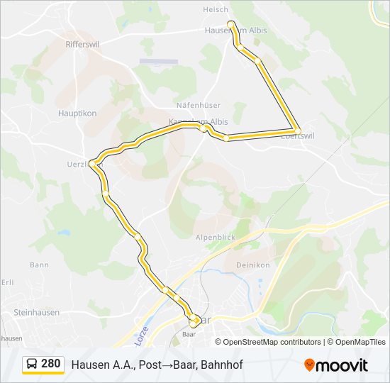 280 Bus Line Map