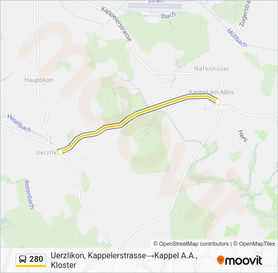 280 Bus Line Map