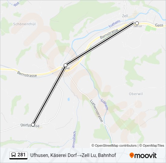 281 Bus Line Map