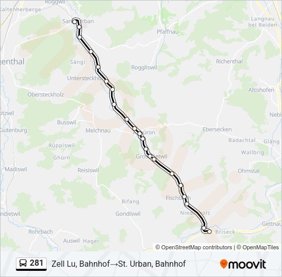 281 Bus Line Map