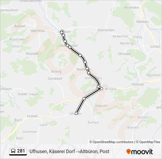 281 Bus Line Map