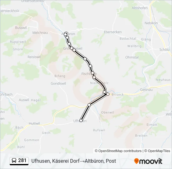 281 Bus Line Map