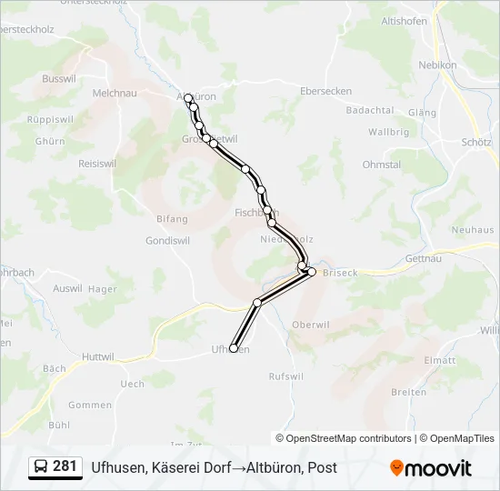 281 Bus Line Map