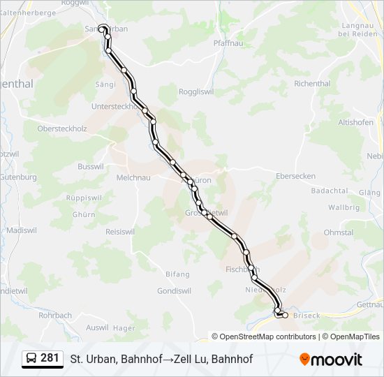 281 Bus Line Map