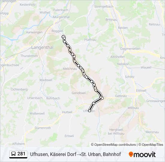 281 Bus Line Map