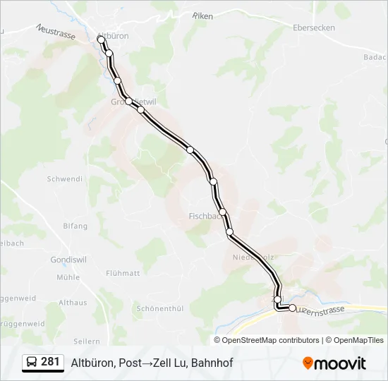 281 Bus Line Map