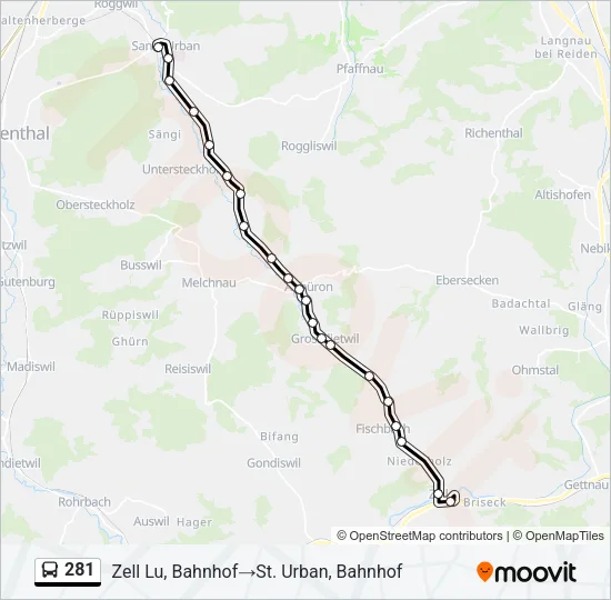 281 Bus Line Map