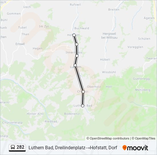 282 bus Line Map