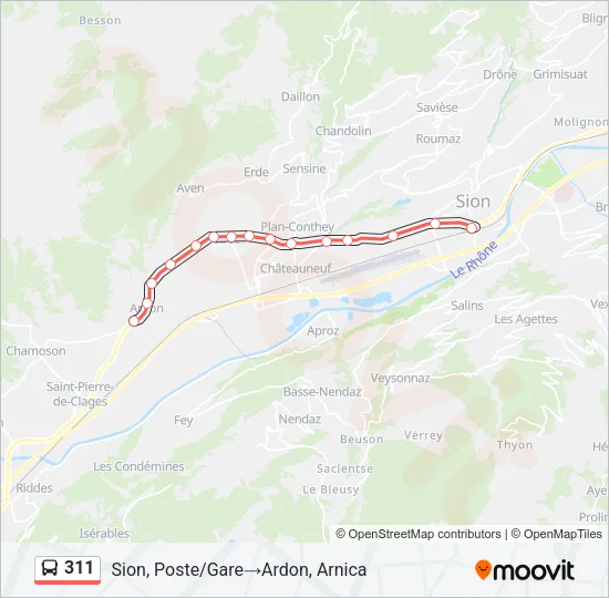 311 Bus Line Map