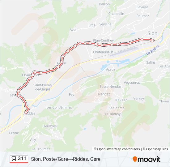 311 Bus Line Map