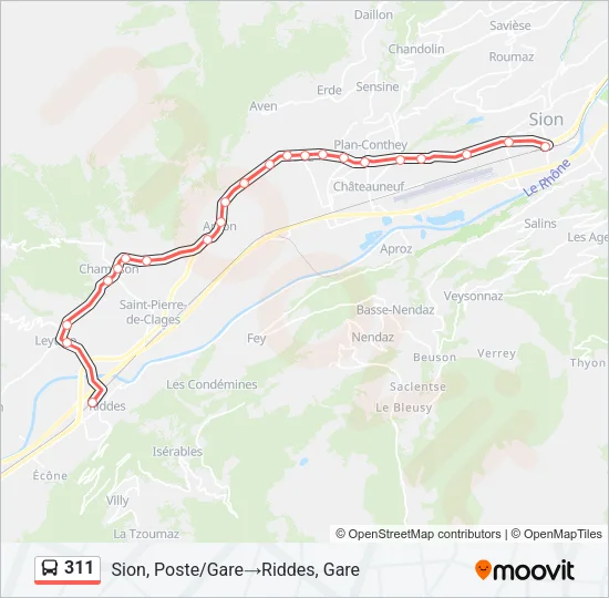 311 Bus Line Map
