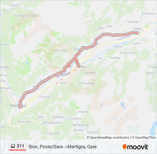 311 Bus Line Map