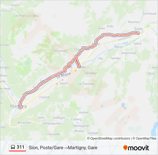311 Bus Line Map