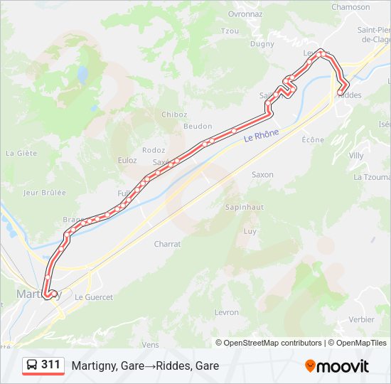 311 Bus Line Map