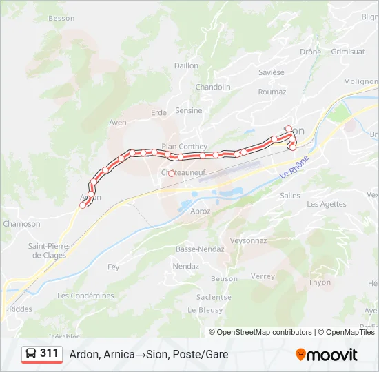 311 Bus Line Map