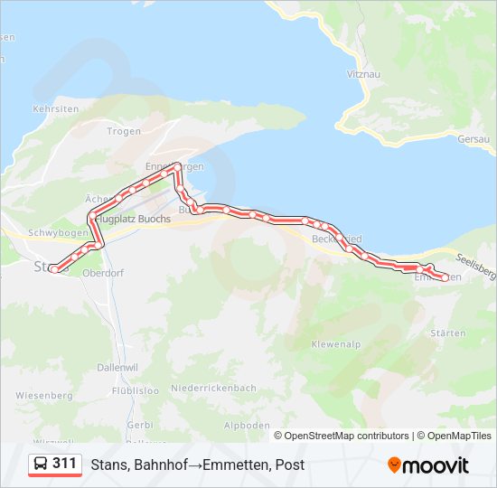 311 Bus Line Map