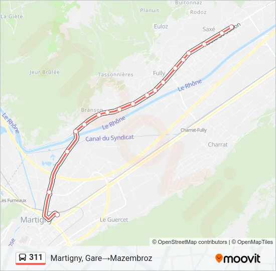 311 Bus Line Map