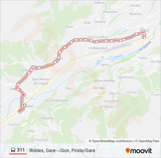 311 Bus Line Map