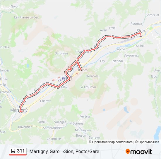 311 Bus Line Map