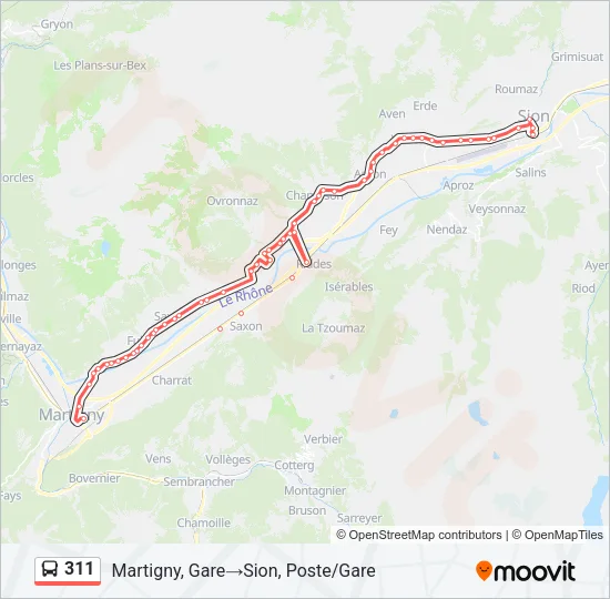 311 Bus Line Map