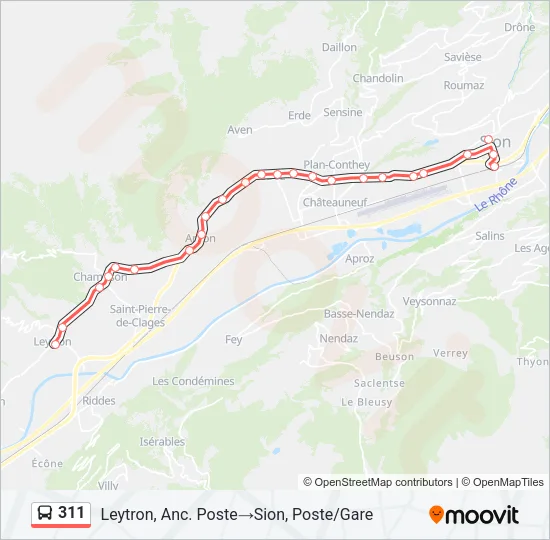 311 Bus Line Map