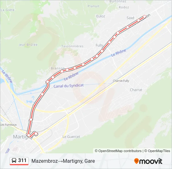 311 Bus Line Map
