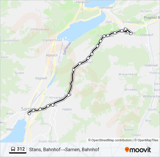 312 Bus Line Map