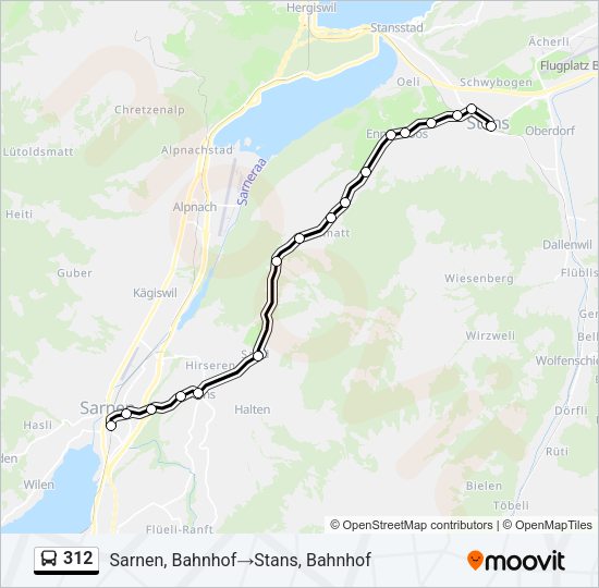 312 Bus Line Map