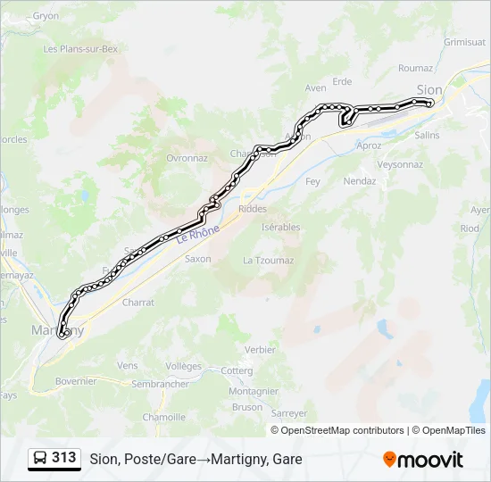 313 Bus Line Map