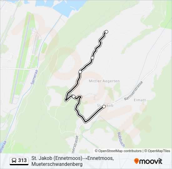 313 Bus Line Map