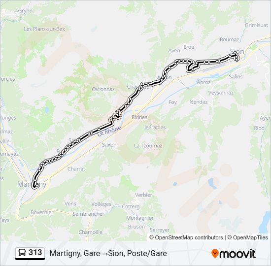 313 Bus Line Map