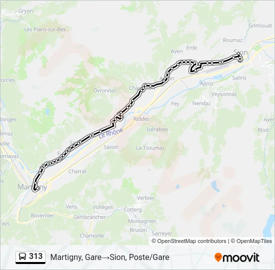 313 Bus Line Map