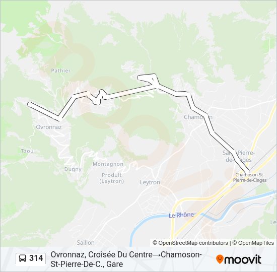 314 Bus Line Map