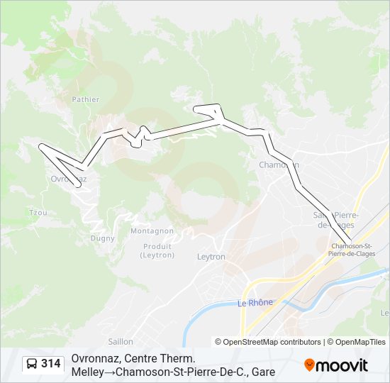 314 Bus Line Map
