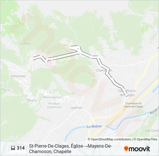 314 Bus Line Map