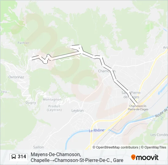 314 Bus Line Map