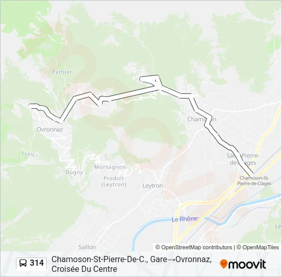 314 Bus Line Map
