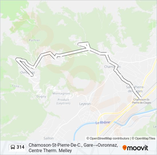 314 Bus Line Map