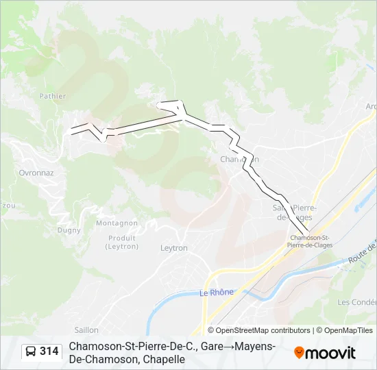 314 Bus Line Map
